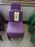 12 Purple Plastic Youth Chairs