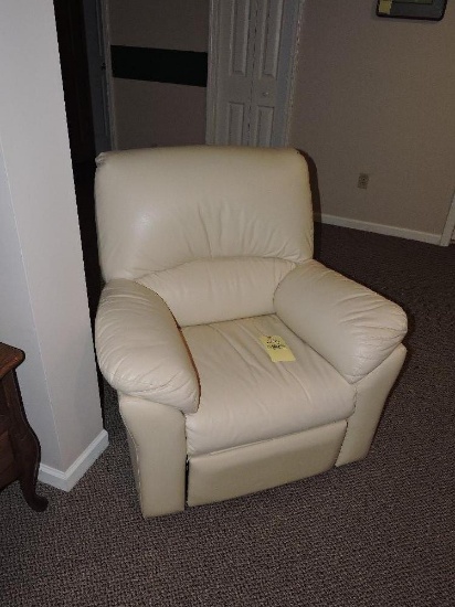 Beige Leather Recliner