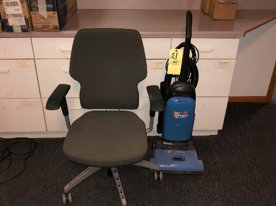 Office Chair, Hoover Tempo Sweeper, Bird Print