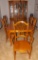 Queen Anne Style Oak Finish Dining Room Extension Table With 10 Chairs