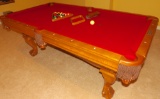 Brunswick Contender Oak Slate to Billiard Table With Minnesota Fats Accessory Kit