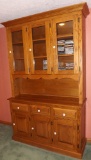 Nice Modern Solid Oak Two-Piece Hutch