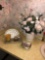 Bathroom Shelf Contents, Frames, Wax Melt, Flowers