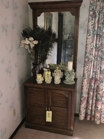 Two Door Cabinet with Mirror Top, Two Door Cabinet with Bookcase Top