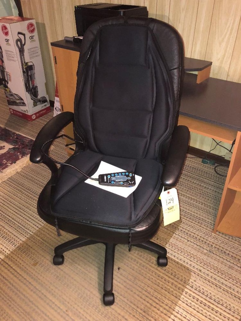 Lot Office Chair With Homedics Massage Pad And Carpet