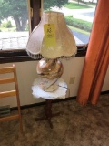 Marble Top Stand and Lamp