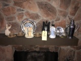 Angel Figurines, Alum. Tea Pitcher, Candles