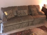 Modern Three Cushion Sofa with Throw Pillows