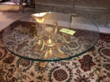 Glass Top Coffee Table with Golden Base