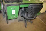 Metal Desk & Chair W/ Drawer Contents