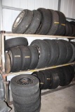 Tire Rack W/ Approx. 30 Tires & Assorted Rims