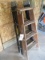 Wood step ladder & metal folding ladder