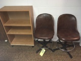 Two Swivel Chairs - Bookcase on Wheels