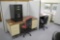 2 Desks, 2 Chairs, (2) 2-Drawer File Cabinets & Cubicle Partions