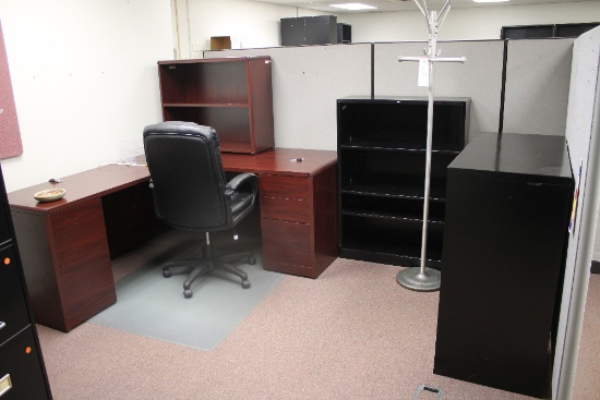 Hall Tree, Corner Desk W/ Bookshelf, Metal Bookcase, Lateral 3-Drawer File & Office Chair