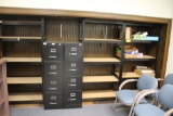 3 Shelves, 3 Bookcases, (2) 4-Drawer File Cabinets & White Board