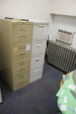 (2) 4-Drawer File Cabinets, 2 Tables, Microwave & Chair