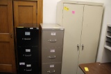 (2) 4-Drawer File Cabinets & Metal Cabinet