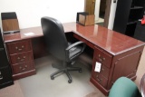 Side Table, HP Laser Jet Printer W/ Asst. Print Cartridges, Corner Desk & Office Chair