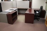 Corner Desk, Chair, 2 Bookshelves, Desk, Table & 2-Drawer File Cabinet