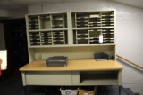 Metal Desk W/ File Hutch, Epson Printer & 6' Table