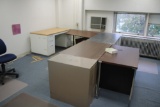 2-Drawer File Cabinet, 4 Desks & Broken Table