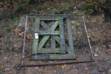 (2) wooden gates - (1) metal gate