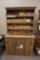 2-Door Slat Cabinet With Bookshelf Top