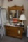 3-Drawer Oak Dresser With Mirror Top