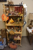 Stacked Crate Shelf With Fall Decor