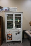 Glass-Door Cabinet With Pie Safe Base