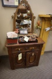 Dry Sink With Tear-Drop Pulls & Mirror Top