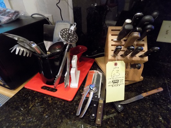 Walther knife, knife set, utensils, and cutting board