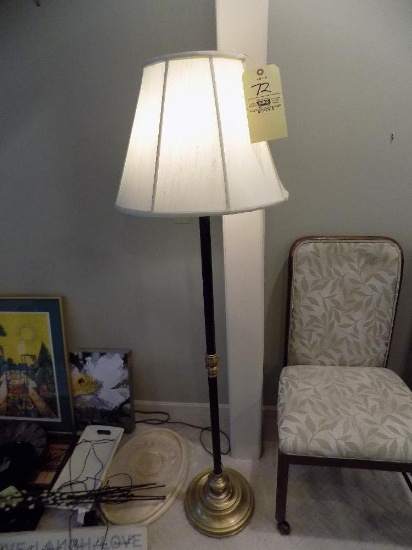 Leather-wrapped floor lamp