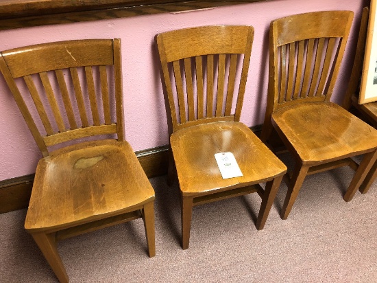 Oak Slat Back Chairs