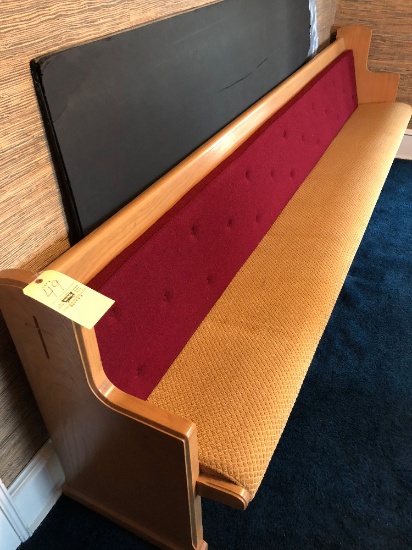 Church Pews With Yellow/Red Uphostered Seats