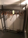 Metal Framed Coat Rack With Hangers And Mirror