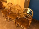 (3) Windsor Back Arm Chairs