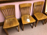Oak Slat Back Chairs