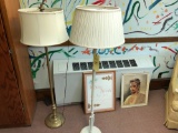 Pair Of Floor Lamps And Prints