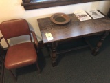 Metal Framed Lobby Chair, And Table