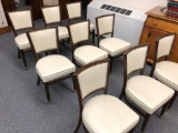 White Leather Chairs With Nail Head Trim