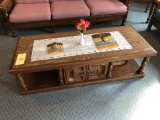 (3) Piece Coffee And End Table Set, With Lamp