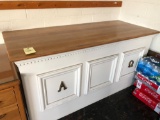 White Finish Cabinet With Wood Top