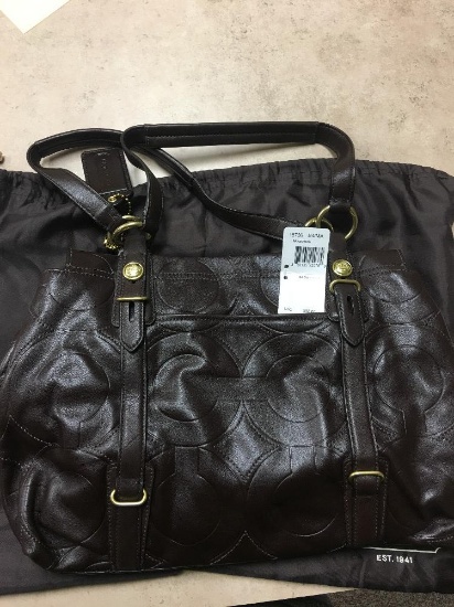 Brass/Mahogany Coach purse