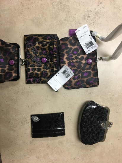 (3) Coach Purple/Leopard coin bags