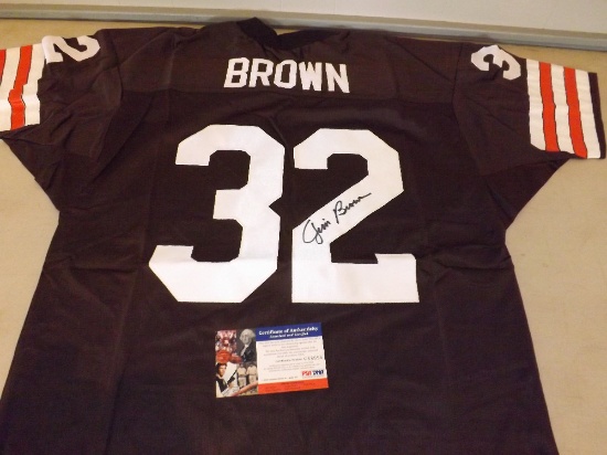 Jim Brown Autographed Football Jersey With PSA/DNA Certification #C-68666.
