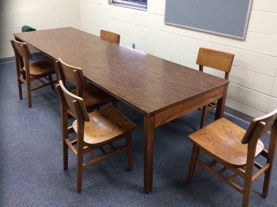 (2) Wood Tables w/ Approx. 6 Chairs & White Board
