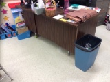 Teachers Desk, File Cabinet, Rolling Bookcart, Bookcase & Stand