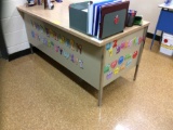 Metal Desk, Table w/ (3) Chairs, File Cabinet, Student Table w/3 Chairs & Side Stand